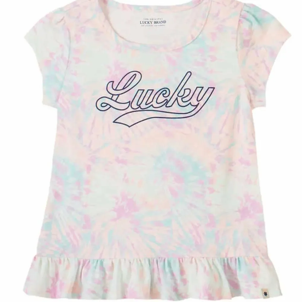 Lucky Brand Girl’s Shirt Blue Short Tye Dye Set 2 Piece Set Size 6 NWT!